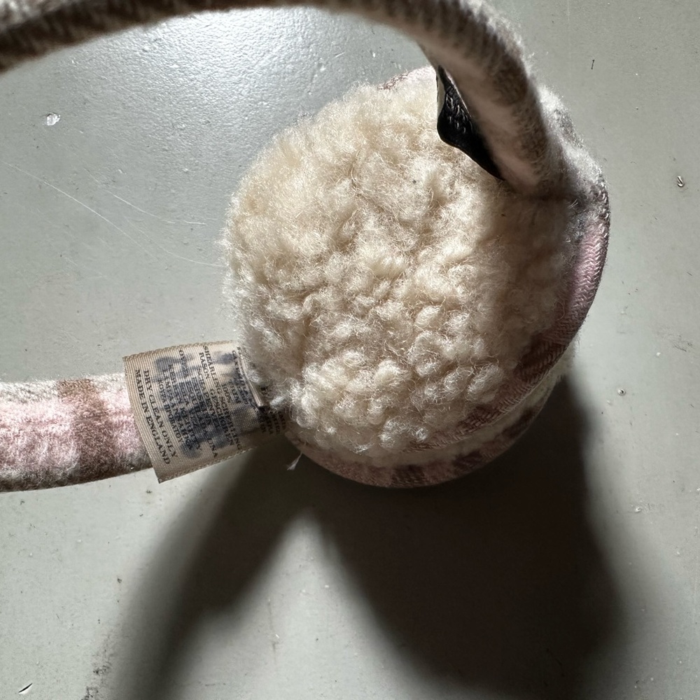 Burberry Plush Shearling Lined Earmuffs in Pale Pink - Picture 10 of 10